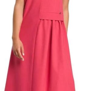 B080 Sukienka midi różowa (Kolor różowy