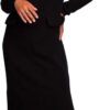 B242 Sukienka maxi z dekoracyjnymi klapami - czarna (Kolor czarny