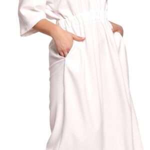 Be Sukienka midi z szerokimi rękawami Biały S