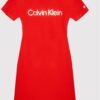 Calvin Klein Jeans Sukienka codzienna IG0IG01418 Czerwony Regular Fit