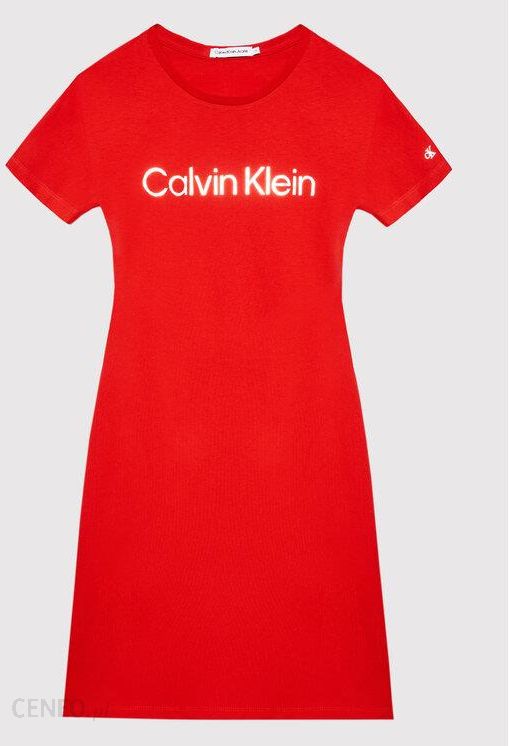 Calvin Klein Jeans Sukienka codzienna IG0IG01418 Czerwony Regular Fit
