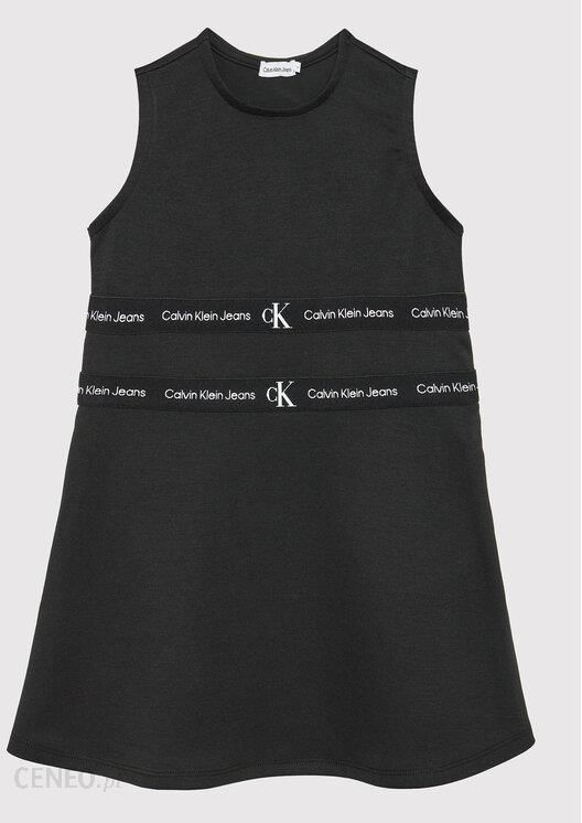Calvin Klein Jeans Sukienka codzienna Logo Tape Punto IG0IG01413 Czarny Slim Fit