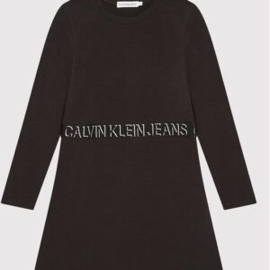 Calvin Klein Jeans Sukienka codzienna Shadow Logo IG0IG01211 Czarny Regular Fit