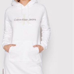 Calvin Klein Jeans Sukienka dzianinowa J20J218343 Biały Regular Fit
