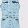 Calvin Klein Jeans Sukienka jeansowa IG0IG01422 Niebieski Regular Fit