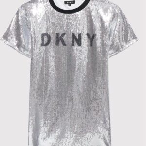 DKNY Sukienka codzienna D32830 S Srebrny Regular Fit
