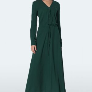 Długa sukienka w kolorze butelkowej zieleni S154 Green