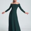Figl Modna sukienka maxi z odkrytymi ramionami Zielony S
