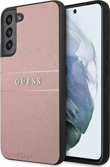 Guess Etui GUHCS22SPSASBPI Samsung Galaxy S22 różowy Saffiano Stripe