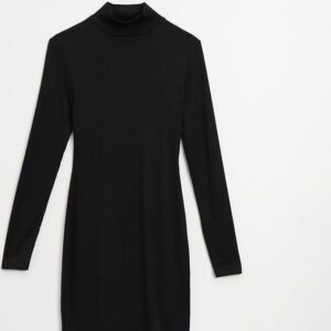 House - Dopasowana sukienka swetrowa mini czarna - Czarny