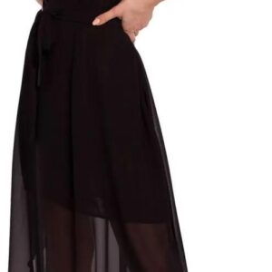 K137 Sukienka wiązana wokół szyi - czarna (Kolor czarny