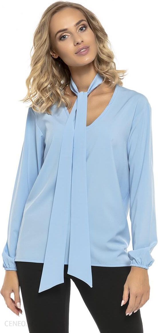 Kobieca bluzka z modnym chokerem (Błękitny