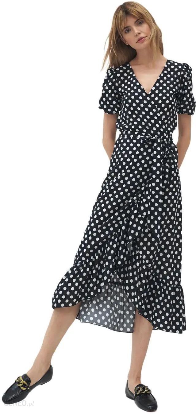 Kopertowa sukienka w stylu boho w urocze grochy - S181 (Kolor jak na zdjęciu