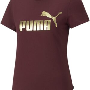 Koszulka damska Puma ESS+ METALLIC LOGO bordowa 84830342