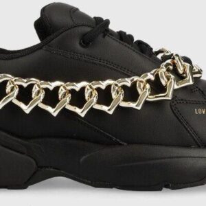 Love Moschino sneakersy skórzane kolor czarny