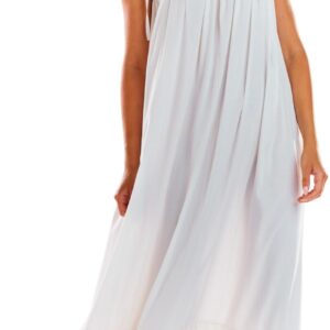 Maxi sukienka na lato na ramiączkach – biała