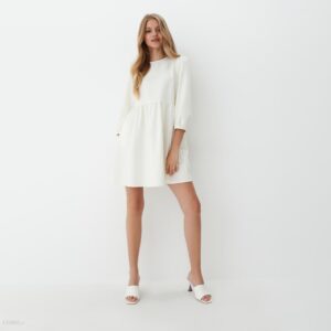 Mohito - Biała sukienka mini - Kremowy