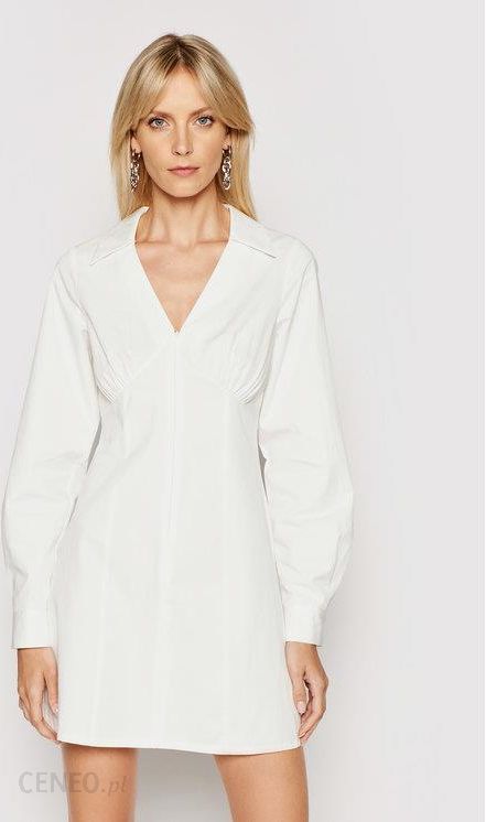 Na-Kd Sukienka Koszulowa 1018-006777-0001-580 Biały Slim Fit
