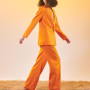 Reserved - Spodnie z Tencelu™ Lyocellu - Pomarańczowy