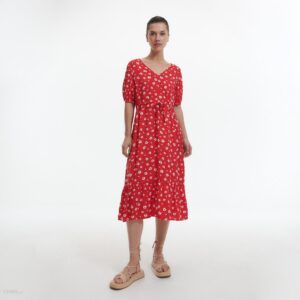 Reserved - Sukienka z wiskozy - Czerwony