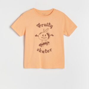 Reserved - T-shirt z nadrukiem - Pomarańczowy