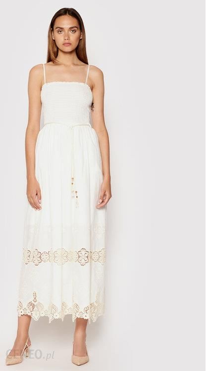 Rinascimento Sukienka letnia CFC0103454003 Biały Regular Fit
