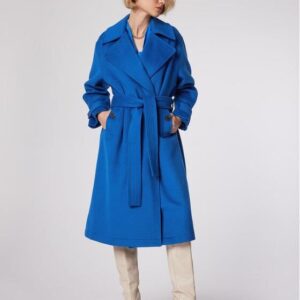 Simple Płaszcz przejściowy PLD502-02 Niebieski Relaxed Fit
