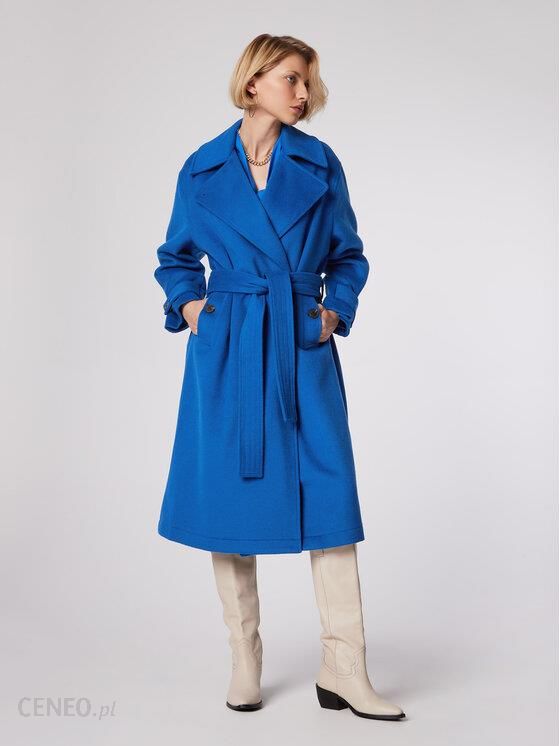 Simple Płaszcz przejściowy PLD502-02 Niebieski Relaxed Fit