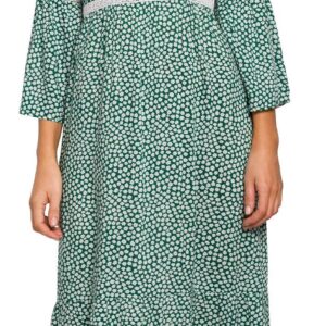 Style Długa letnia sukienka z koronkowymi wstawkami Zielony XL