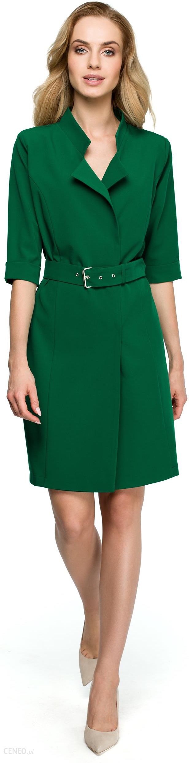 Style Stylowa sukienka z dużym kołnierzem Zielony M