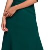 Style Sukienka midi z paskiem i kołnierzykiem Zielony XL