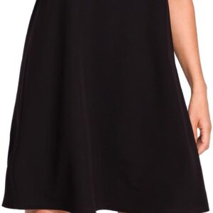 Style Trapezowa sukienka z dekoltem z tyłu Czarny L