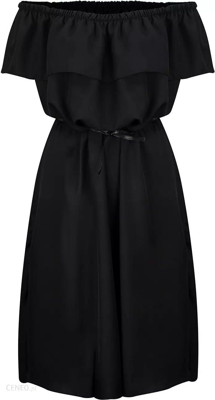 Sukienka midi czarna hiszpanka z falbanką