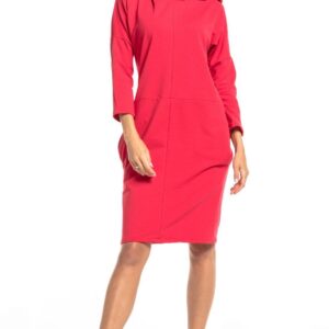 Tessita Sportowa sukienka midi z kapturem Czerwony XL