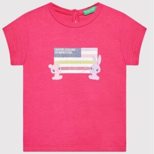 United Colors Of Benetton T-Shirt 3I1XG100D Różowy Regular Fit