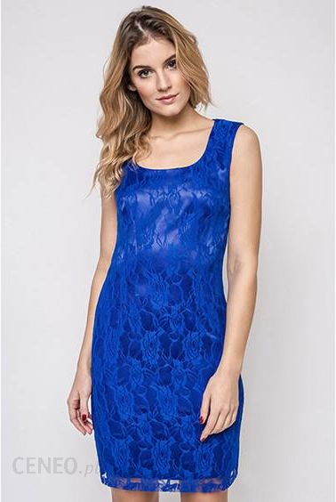 Vera Fashion Sukienka Maja w kolorze niebieskim z koronką