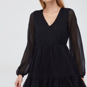 Vero Moda sukienka kolor czarny mini rozkloszowana